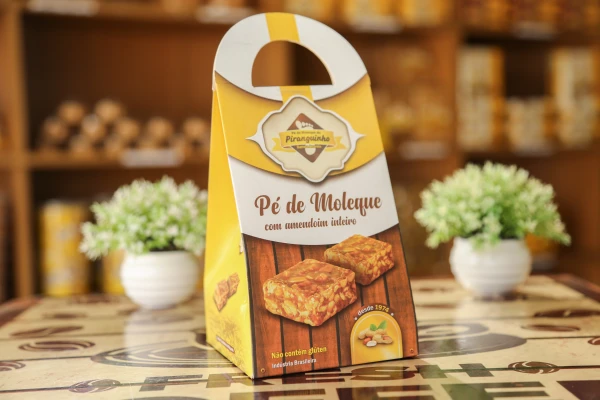 display pé de moleque inteiro barraca amarela pé de moleque piranguinho