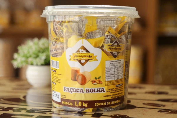 paçoca rolha 1kg barraca amarela pé de moleque piranguinho