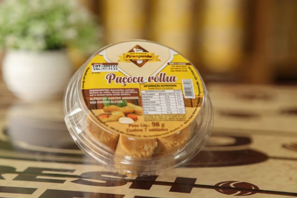 paçoca rolha 98g barraca amarela pé de moleque piranguinho