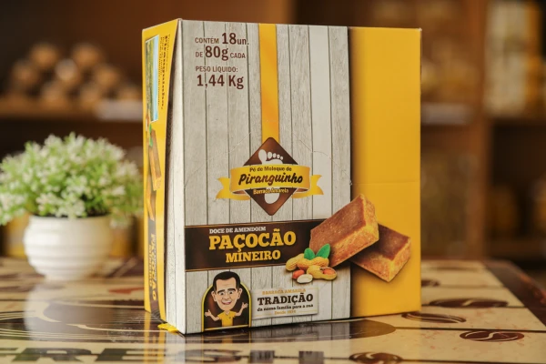 paçocão 18un barraca amarela pé de moleque piranguinho